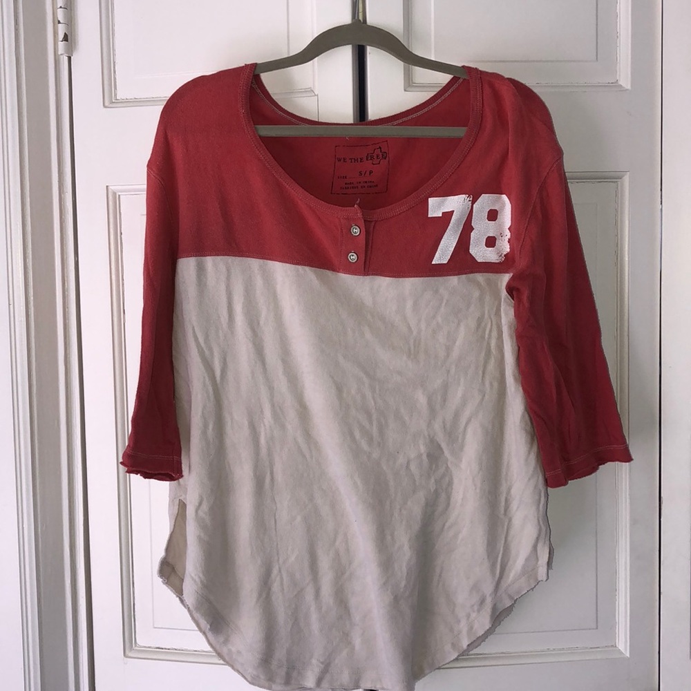 Free People Oversize Jersey Crop Sleeve Tee Size S